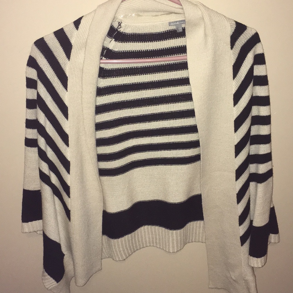 Cream and black striped cartrigan